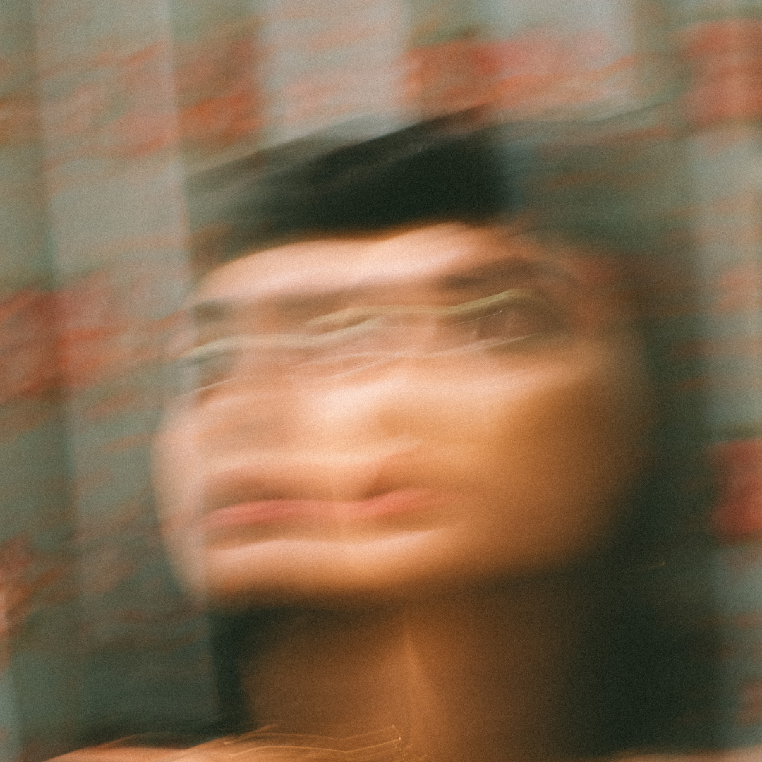 Blurred woman's face